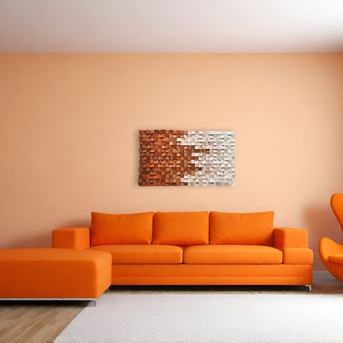 Terracotta Ombre Wood Wall Art