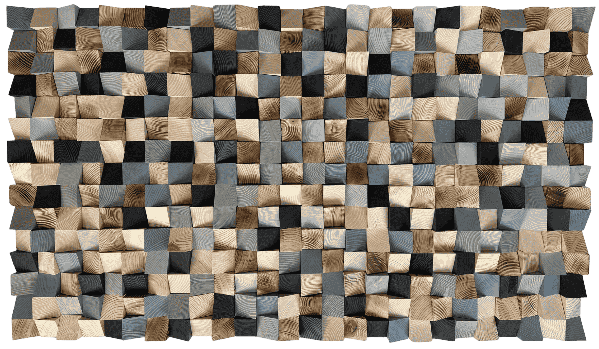 Burned Pixel Wall Art – Wooden Wall Decor, Geometric Wood Wall Art for Living Room & Office (Copy)