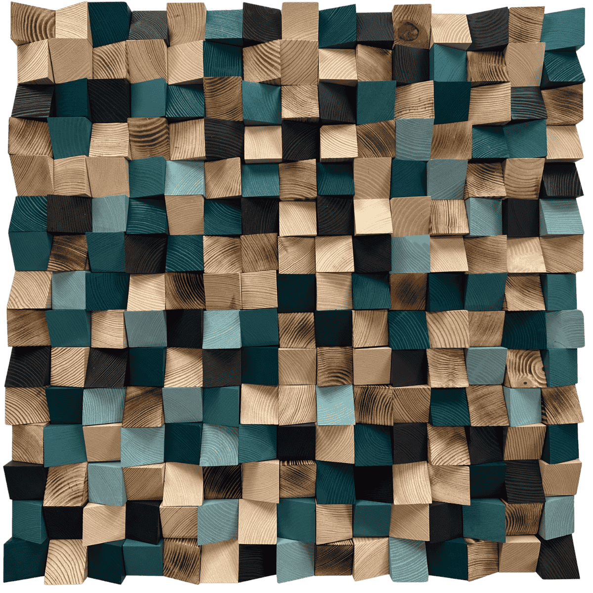 Burned Pixel Wall Art – Wooden Wall Decor, Geometric Wood Wall Art for Living Room & Office (Copy) (Copy)